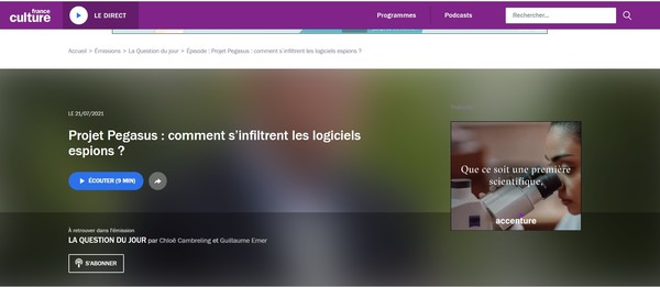 Interview PEGASUS France Culture